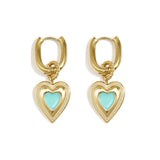 Earrings with colored heart charm