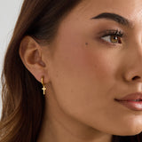 Earrings Faith Silver Color Stainless Steel