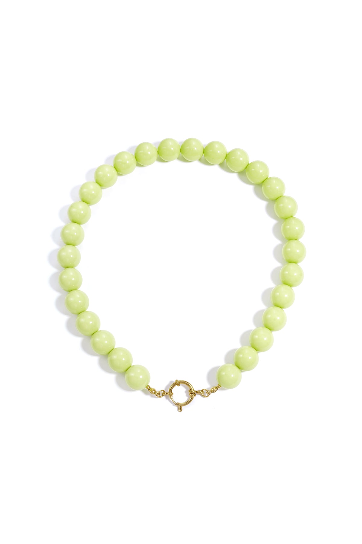 Necklace with large beads and front closure-15mm