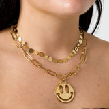 Stainless Steel Pendant necklaces Smiling Face Casual Daily Simple Series Women's jewelry