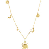 Sun Moon Star long Necklace