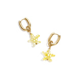 Earrings with spotted starfish