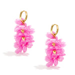 Earrings with a hanging wreath of flowers