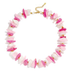 Beaded necklace with different shapes and colors of stones