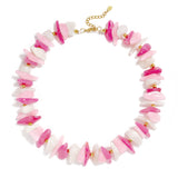 Beaded necklace with different shapes and colors of stones