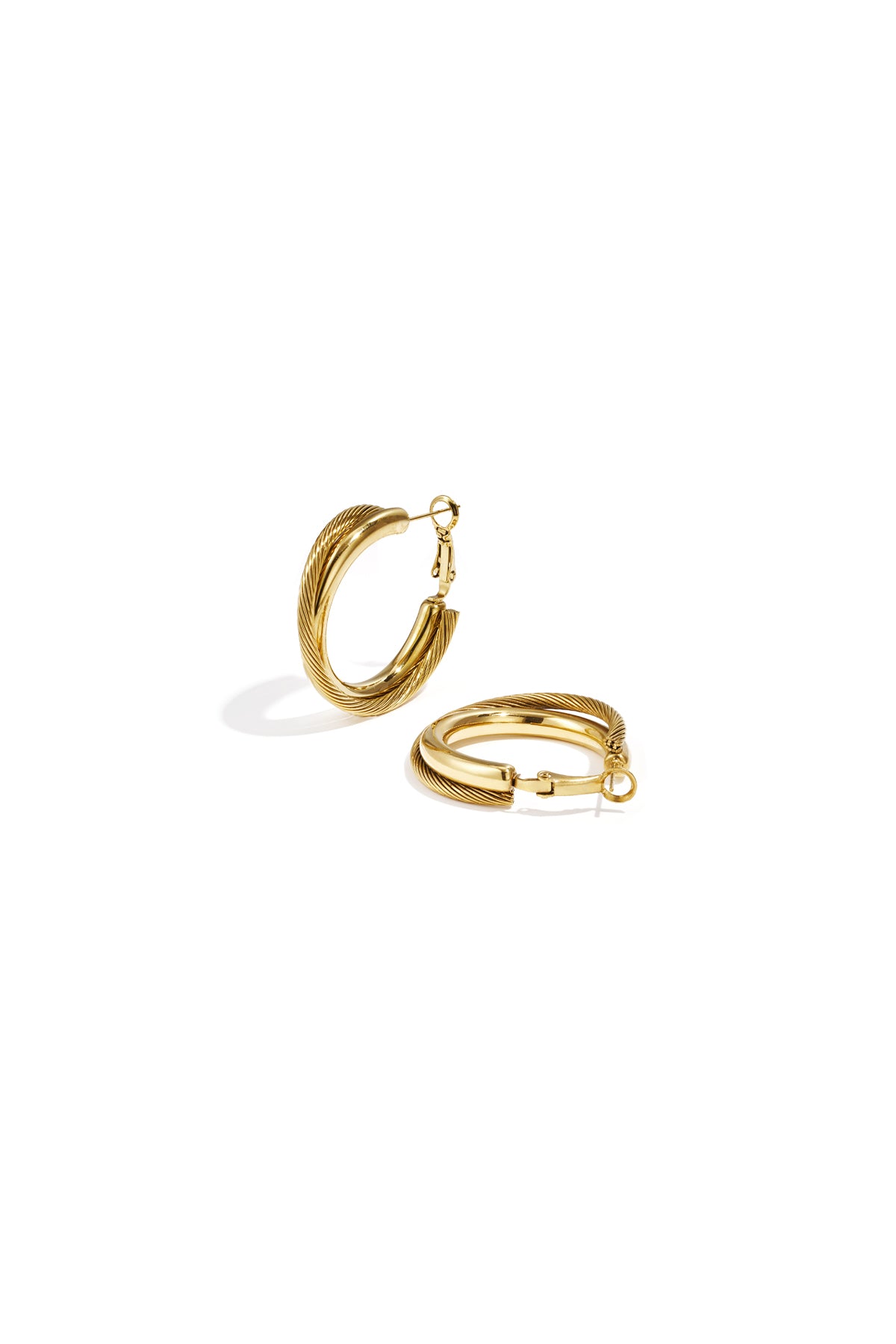 Double chunky hoop earrings