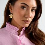 Stainless Steel Drop Earrings Flower Simple Daily Simple Series Women's jewelry