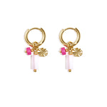 Earrings with beads and coin charm