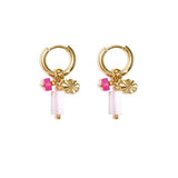 Earrings with beads and coin charm
