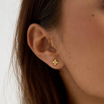 Clover earrings with stone