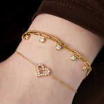 Rhinestones heart Bracelet