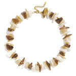 Beaded necklace with different shapes and colors of stones
