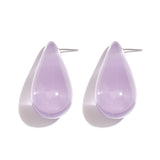 Earrings with teardrop-shaped resin studs