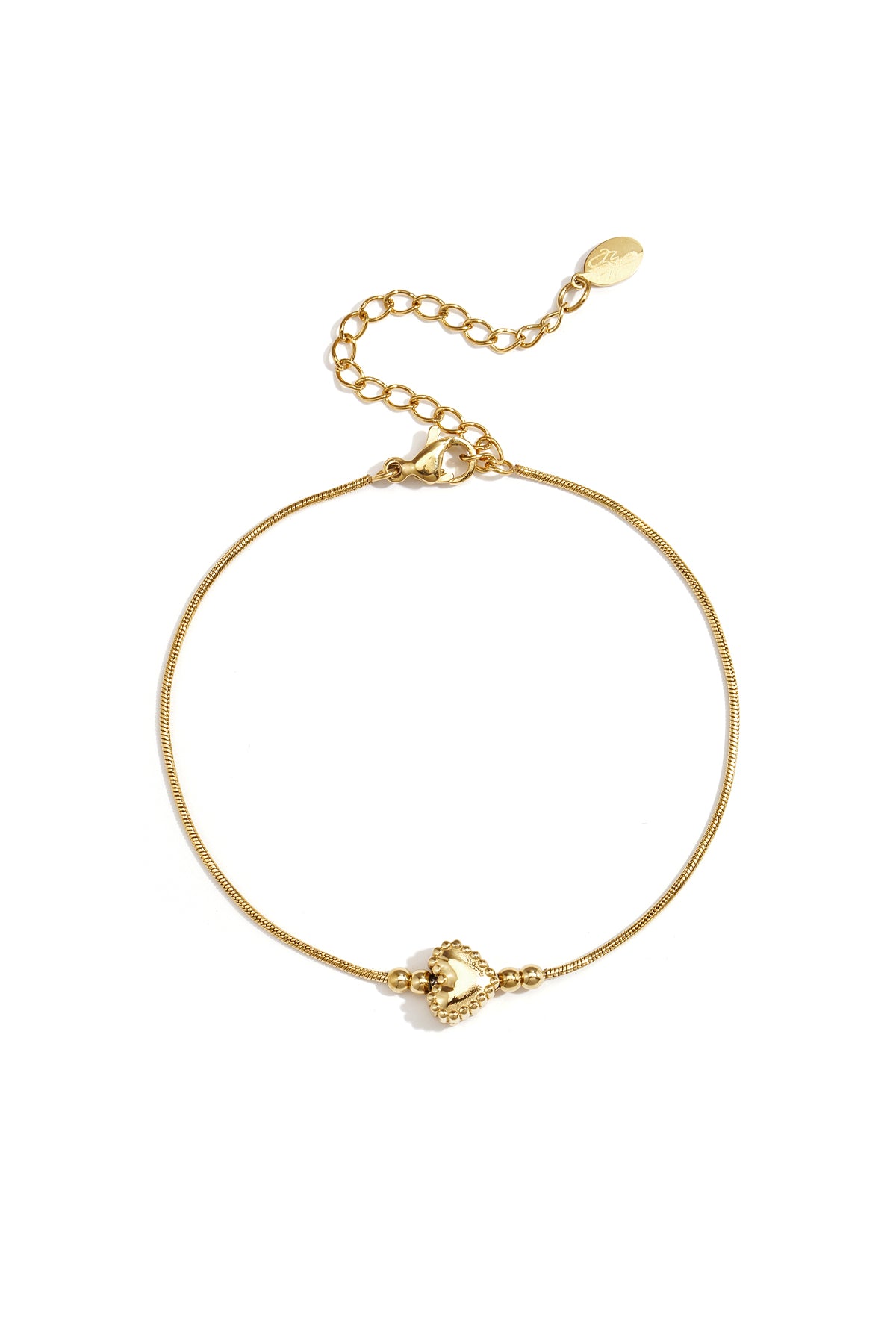 Minimalist bracelet with decorated heart