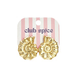 Spiral shell statement earrings
