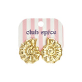 Spiral shell statement earrings