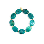 Beaded bracelet with oval and gold beads