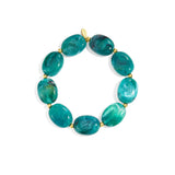 Beaded bracelet with oval and gold beads