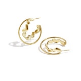 Double hoop earrings with twist