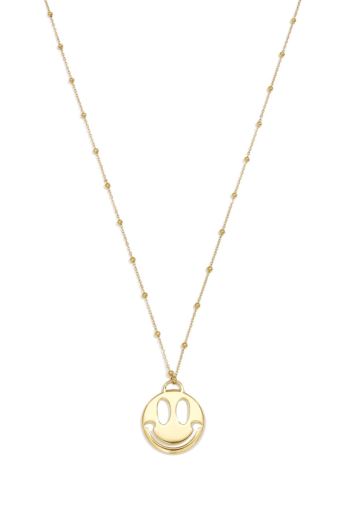 Stainless Steel Long Necklaces Smiling Face Casual Daily Simple Series Women's jewelry