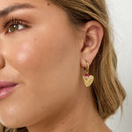 Earrings with heart and beads