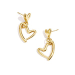 Earrings hanging hearts full and empty
