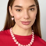 Necklace with heart-shaped beads