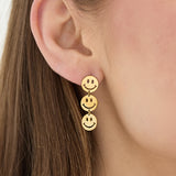 Stainless Steel Dangle Earrings Smiling face Casual Daily Simple Series Women's jewelry