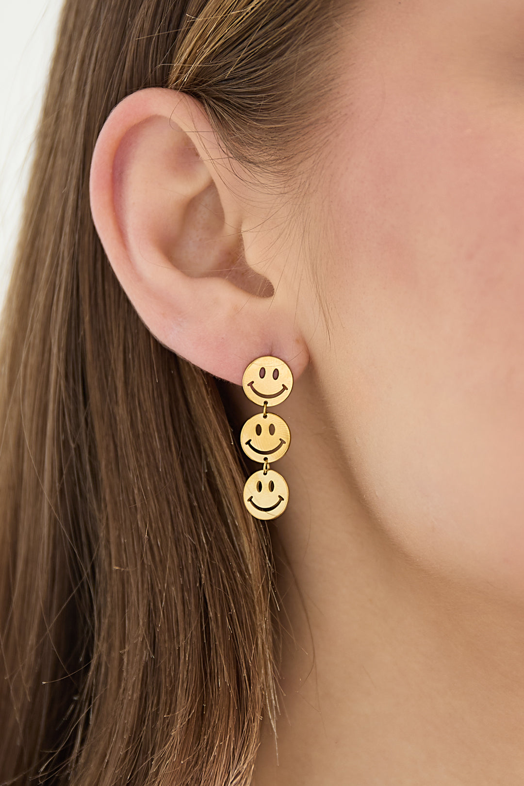 Stainless Steel Dangle Earrings Smiling face Casual Daily Simple Series Women's jewelry