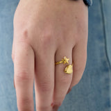 Ring with heart and star
