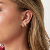 Earrings with double effect and zirconia