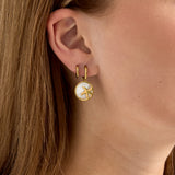Earrings with starfish in circle