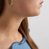 Hoop earrings with alternating hearts