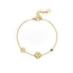 Bracelet with clovers and colored stones