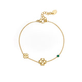 Bracelet with clovers and colored stones