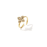 Statement ring with inlaid clover