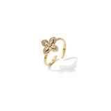 Statement ring with inlaid clover