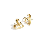 Heart earrings with pearls