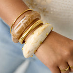 Resin bangle bracelet with studs