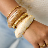 Resin bangle bracelet with studs