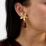 Stainless Steel Drop Earrings Flower Casual Daily Simple Series Women's jewelry