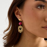 Heart earrings with statement bead