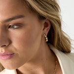 Earrings with alternating stones