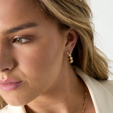 Earrings with alternating stones