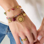 Stainless Steel Charm Bracelets Flower Casual Daily Simple Series Women's jewelry