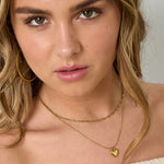 Layered necklace with heart charm