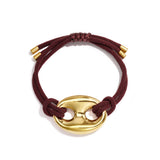 Satin cord bracelet with button detail