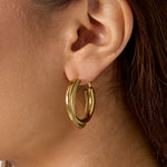 Double chunky hoop earrings