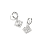 Earrings with elegant clover and stone