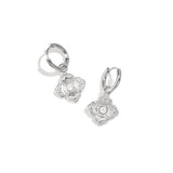 Earrings with elegant clover and stone